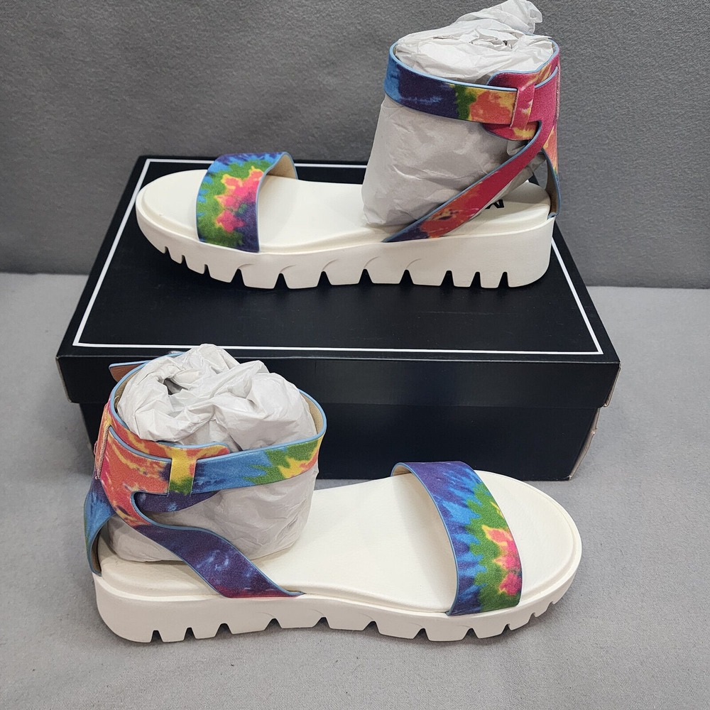 MIA Mady Platform Sandals Tie Dye‎ Multicolor Lug Sole Womens 7.5 NEW